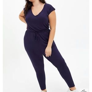 Torrid Blue Jersey Drawstring Jumpsuit 2